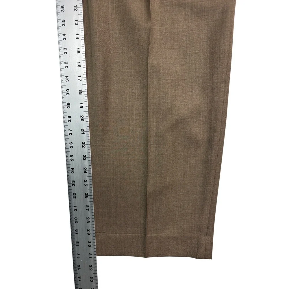 Tailored Bespoke 46R 37x31 Bahrain Brown All Season Wool 2pc Pant Suit Pleated
